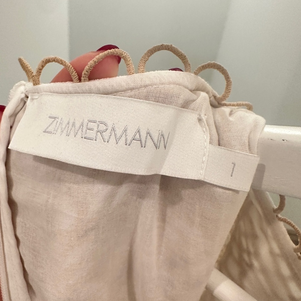 Zimmermann Cream and Gold Lace Long Sleeve Dress - Picture 5 of 7